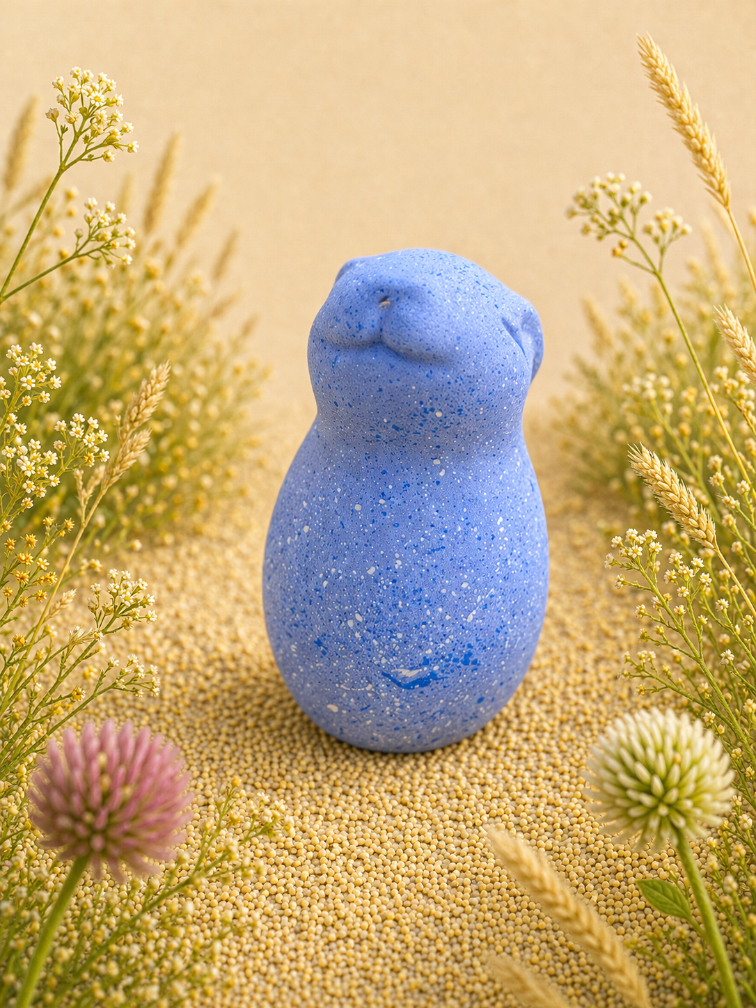 Large Blue Burrowmere Rabbit Woodland Ornament