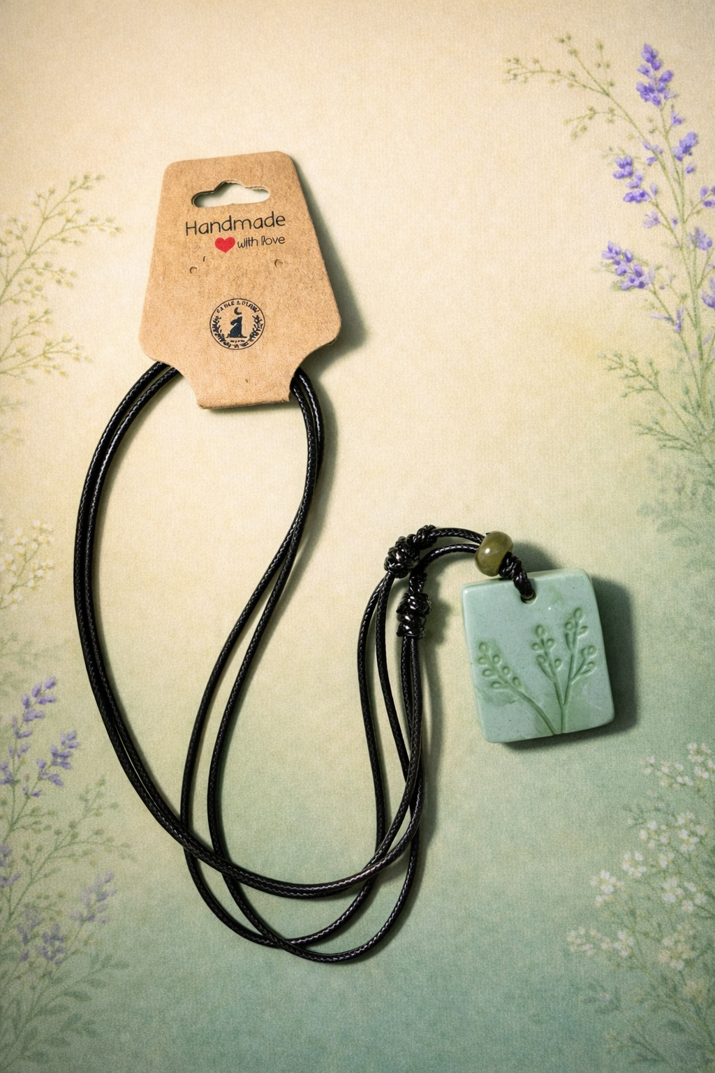 Handcrafted Nature Inspired Clay & Crystal Necklace