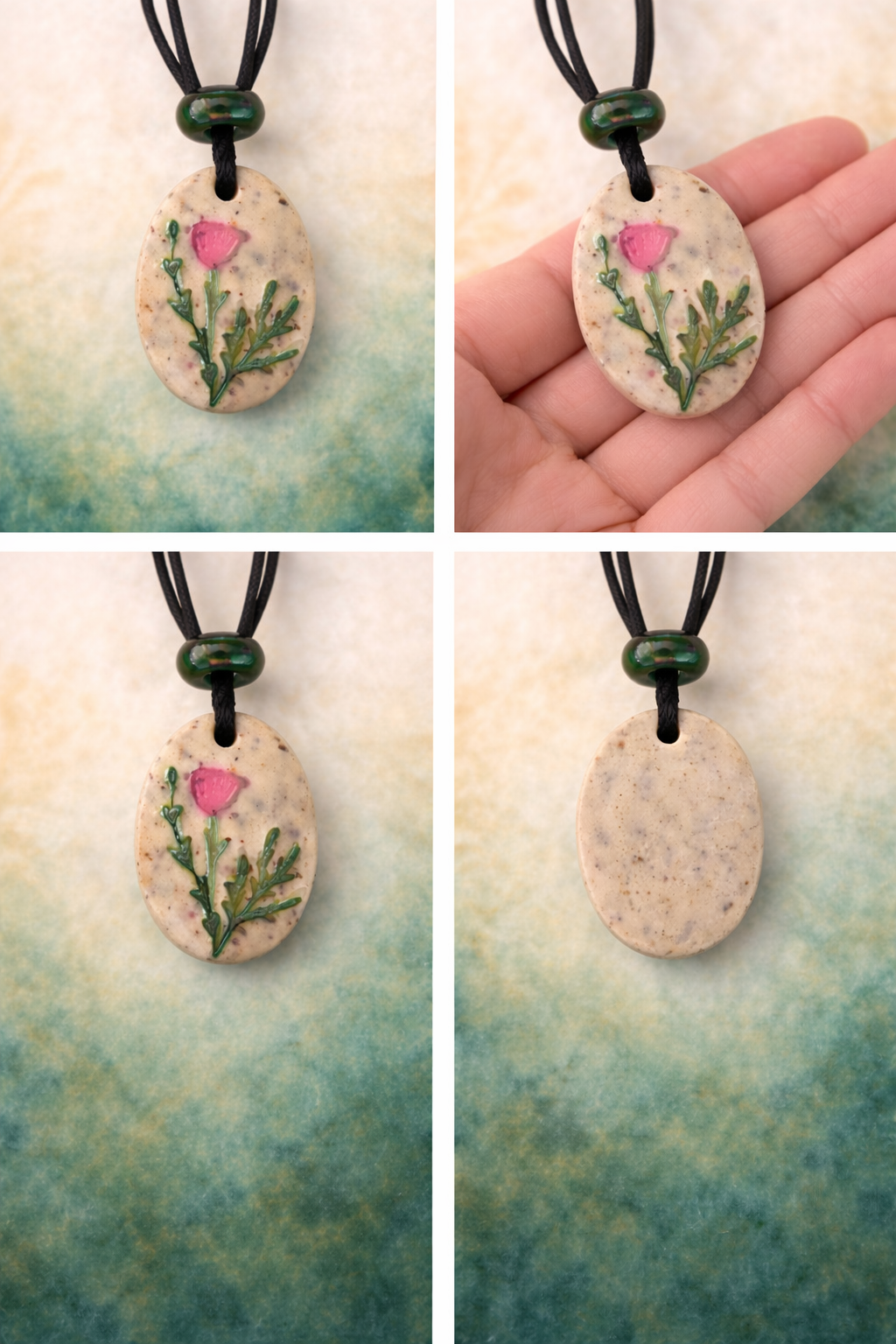 Handcrafted Nature Inspired Clay Necklace - Botanical Jewellery
