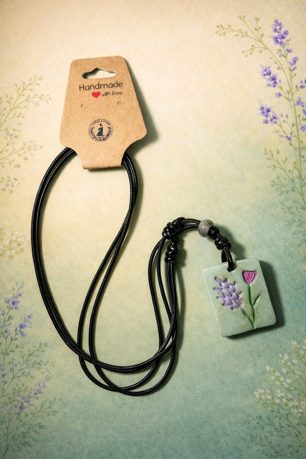 Handcrafted Nature Inspired Clay & Crystal Necklace