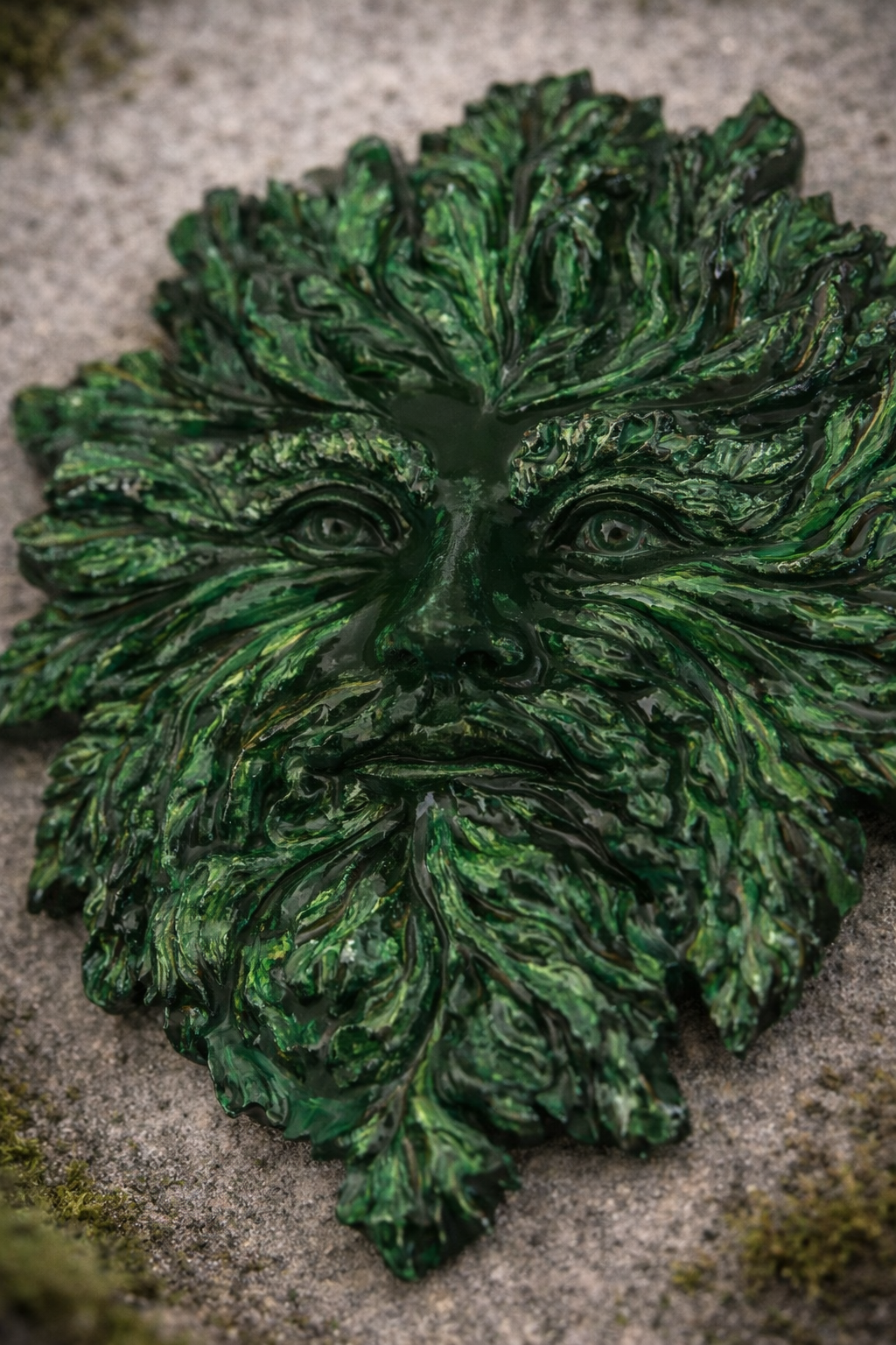 Small Leafwhisper - Green Man Plaque