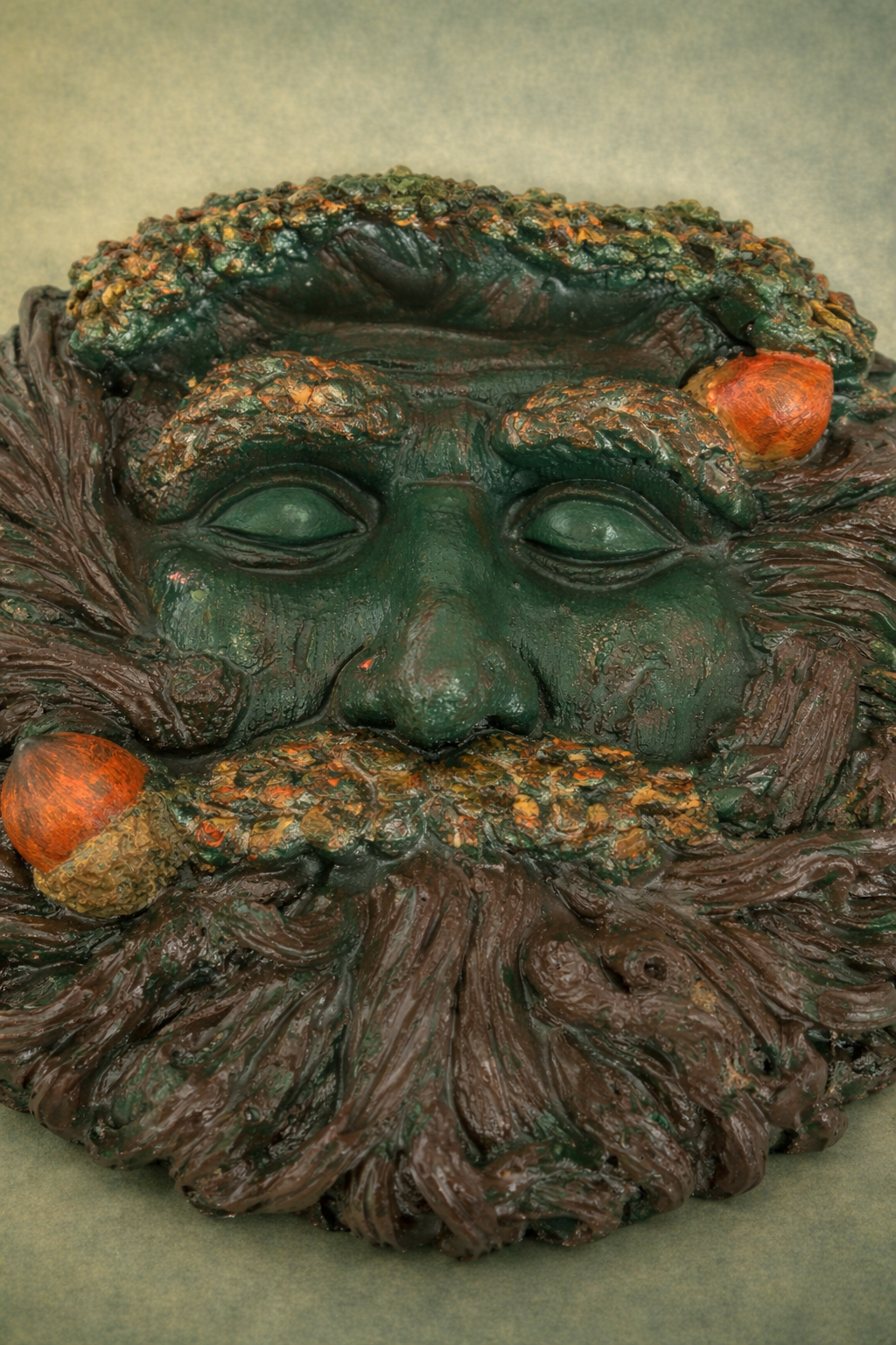 Dark Green - Elderbark Green Man Plaque