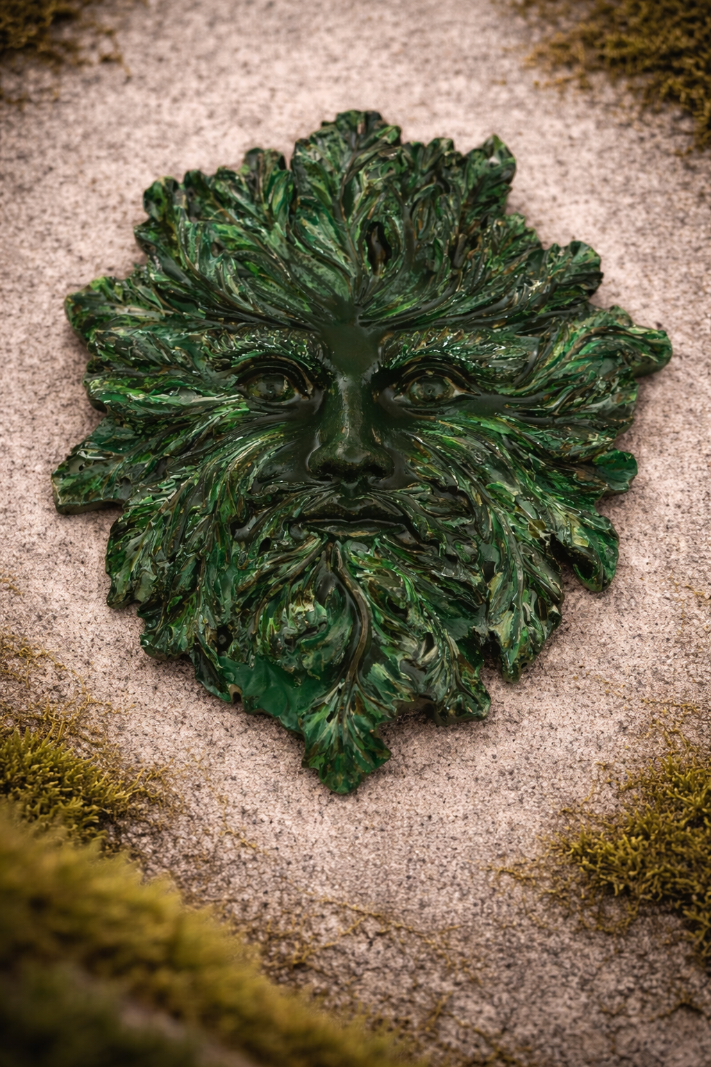 Small Leafwhisper - Green Man Plaque