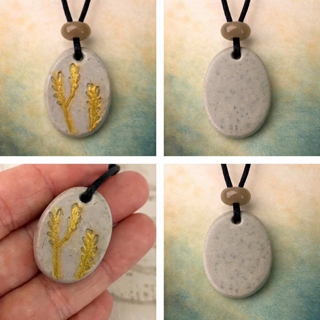 Handcrafted Nature Inspired Clay & Crystal Necklace