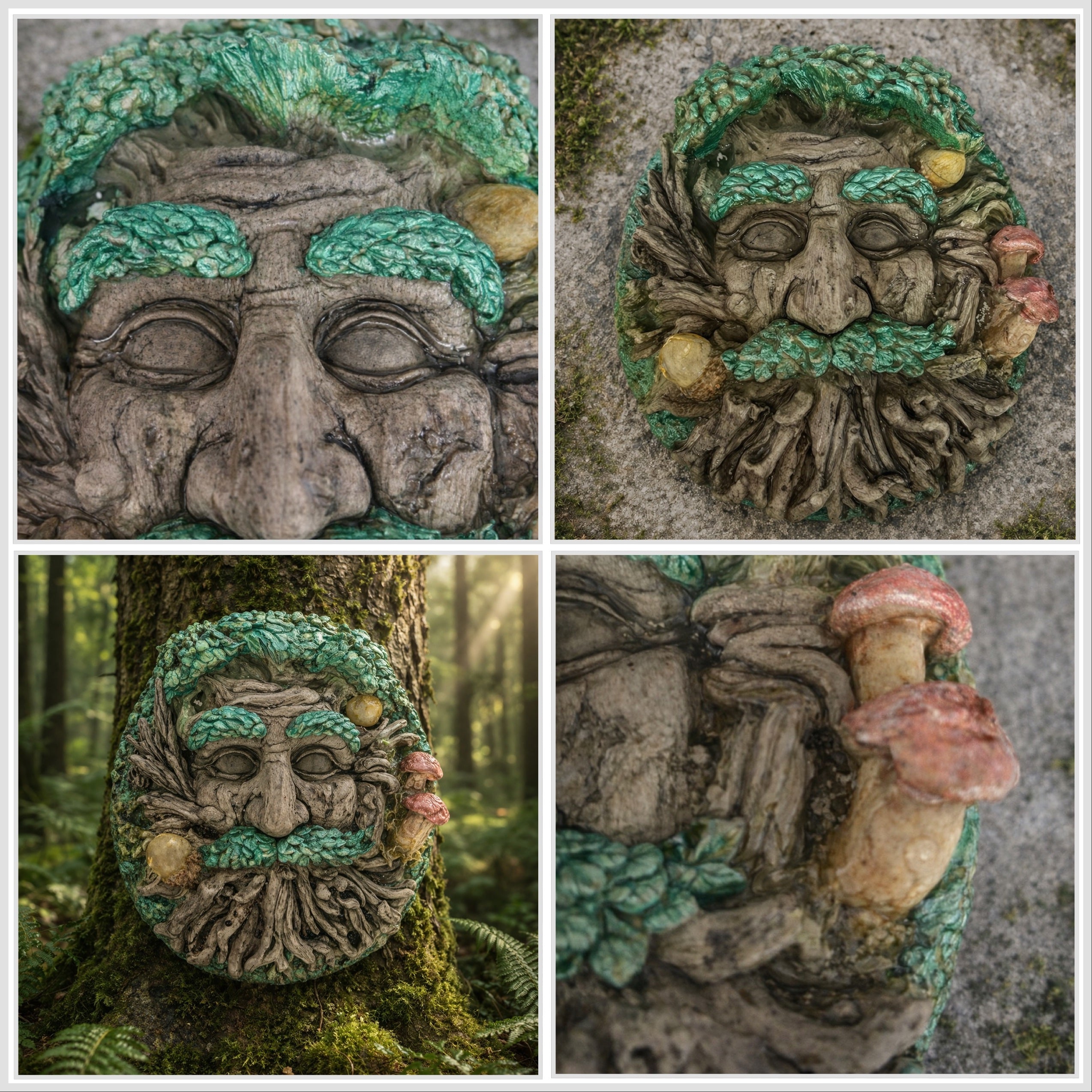 Pastel - Elderbark Green Man Wall Plaque