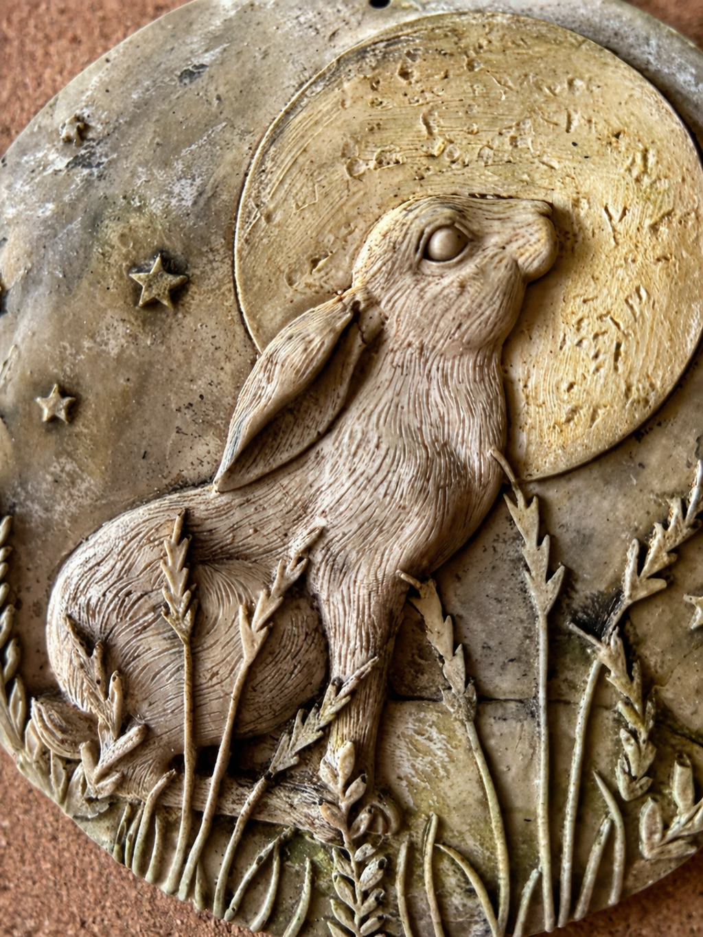 Moongazing Hare Wall Plaque
