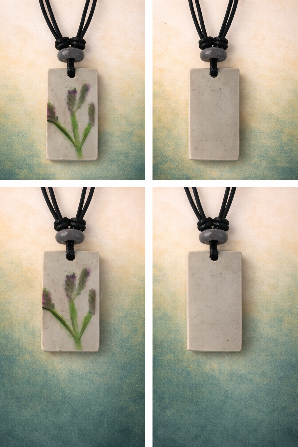 Handcrafted Clay and Crystal Necklace - Botanical Jewellery