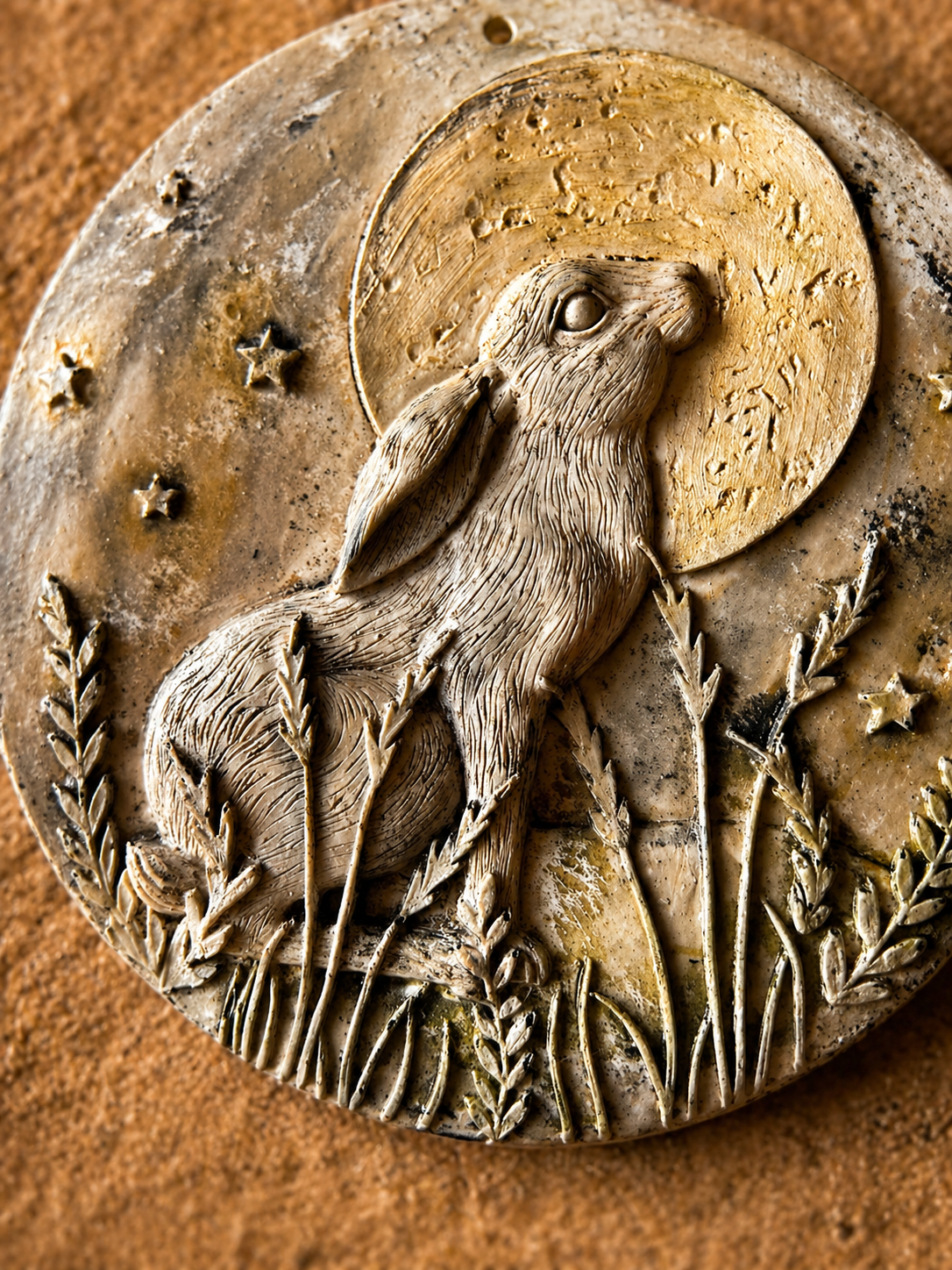 Moongazing Hare Wall Plaque