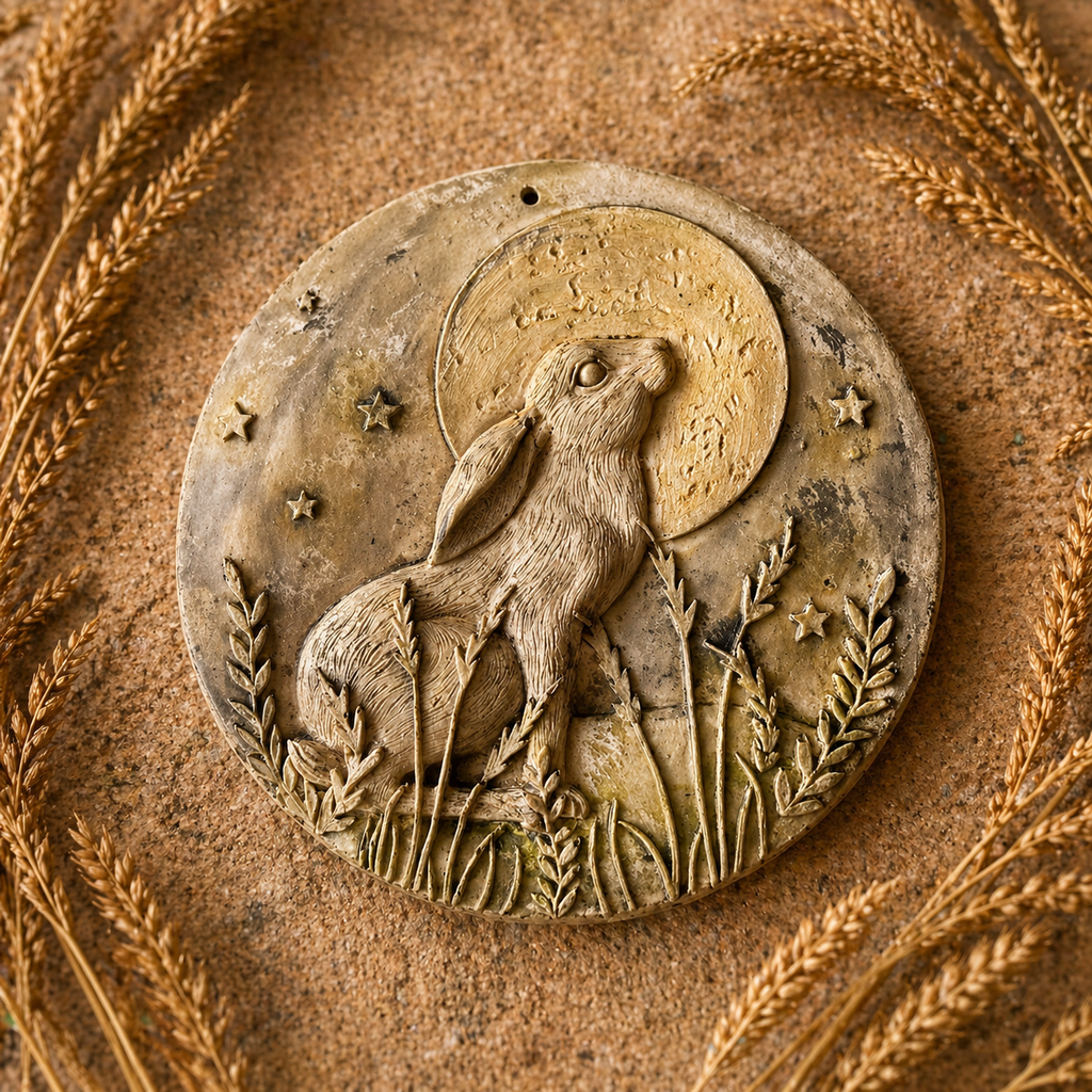 Moongazing Hare Wall Plaque