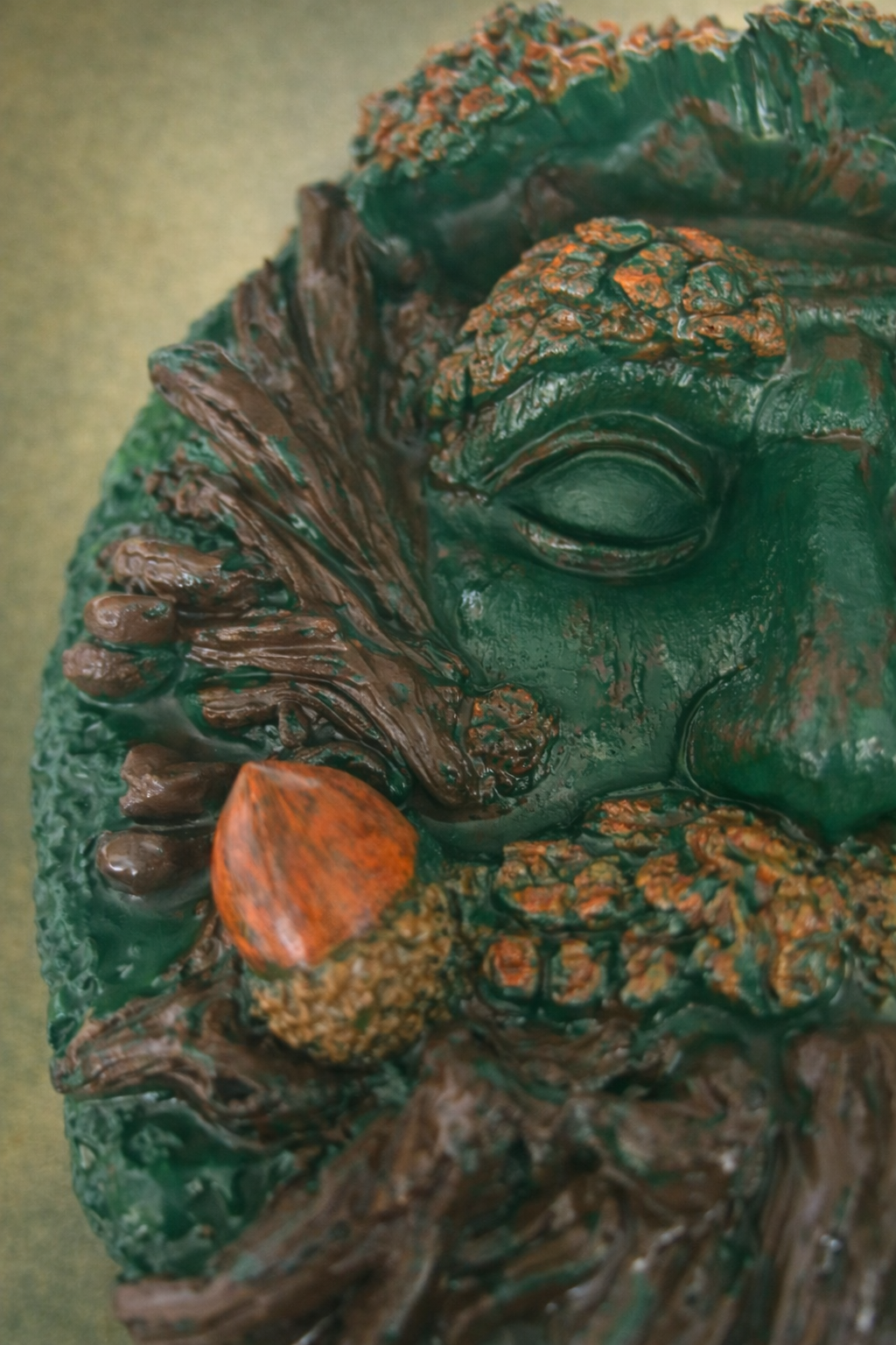 Dark Green - Elderbark Green Man Plaque