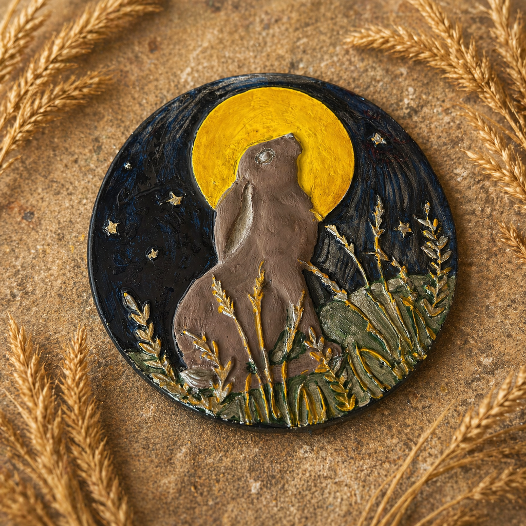 Moongazing Hare Wall Plaque
