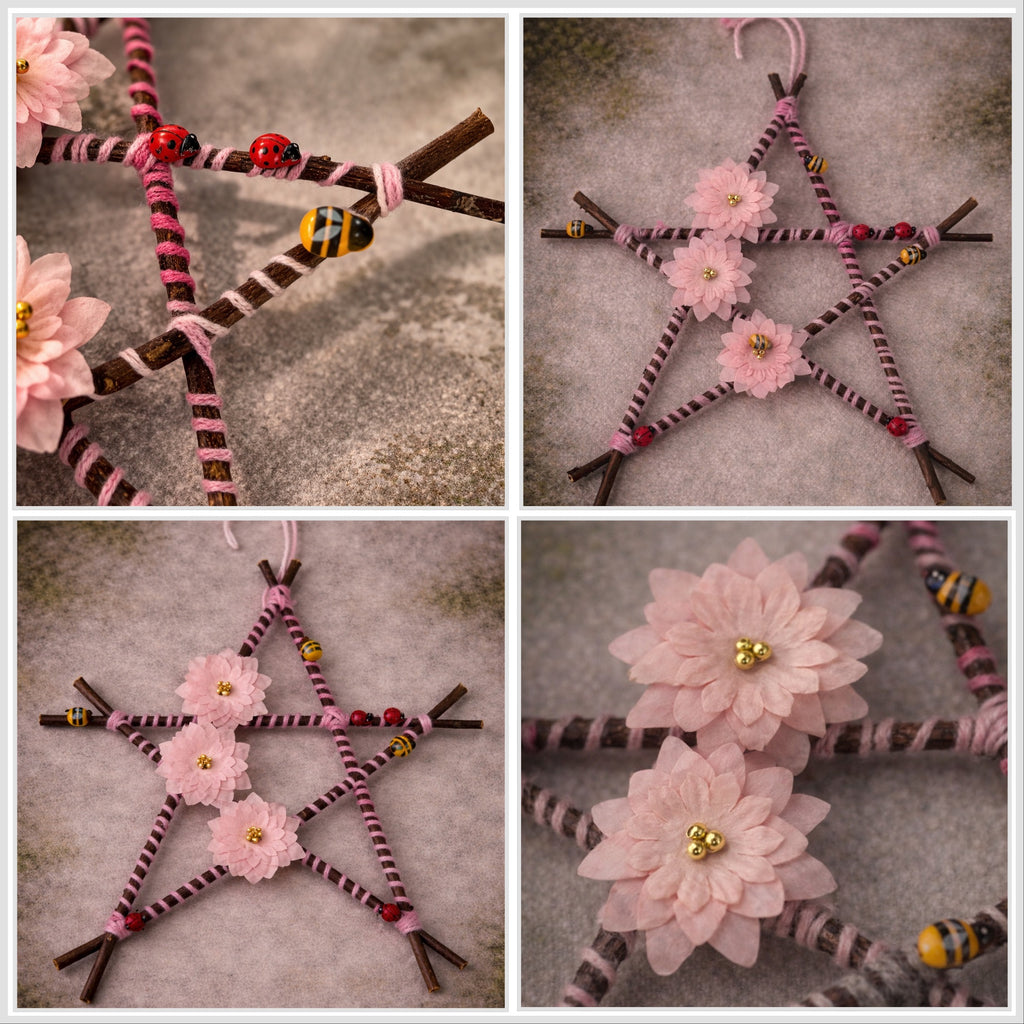 Petalgleam - Wildwood Star - Pink Woodland Star Ornament