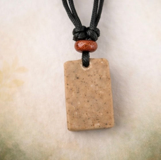 Handcrafted Clay & Crystal Necklace, Botanical Jewellery
