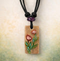 Handcrafted Clay & Crystal Necklace, Botanical Jewellery