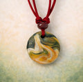 Handcrafted Clay & Crystal Necklace, Botanical Jewellery
