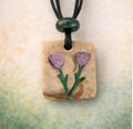 Handcrafted Clay & Crystal Necklace, Botanical Jewellery