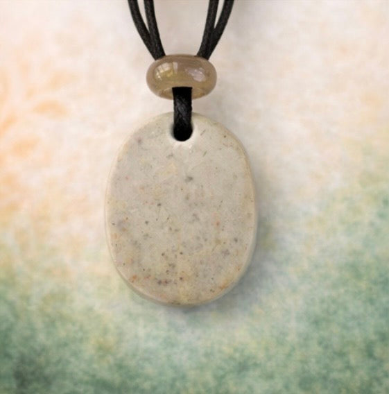 Handcrafted Natural Clay & Crystal Necklace, Botanical Jewellery