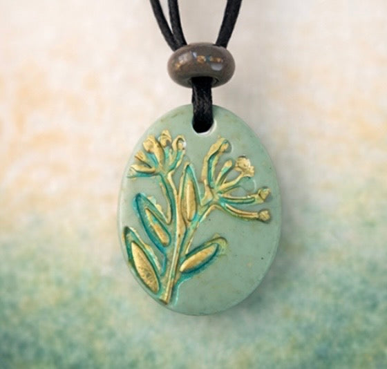 Handcrafted Nature Inspired Clay & Crystal Necklace