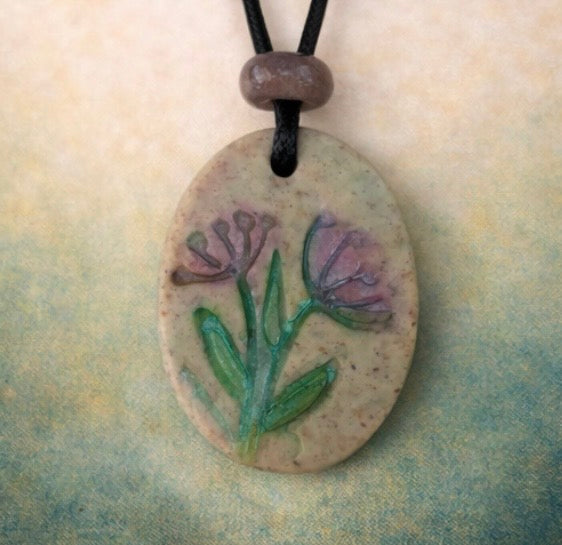 Handcrafted Nature Inspired Clay & Crystal Necklace