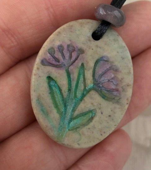 Handcrafted Nature Inspired Clay & Crystal Necklace