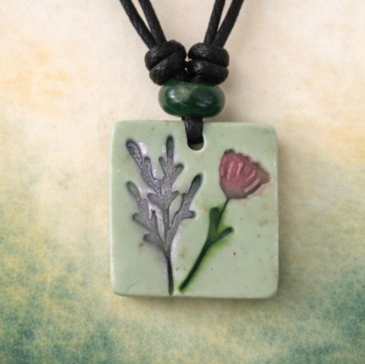 Handcrafted Nature Inspired Clay & Crystal Necklace