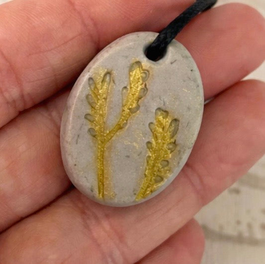 Handcrafted Nature Inspired Clay & Crystal Necklace
