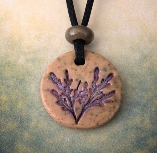 Handcrafted Clay and Crystal Necklace - Botanical Jewellery