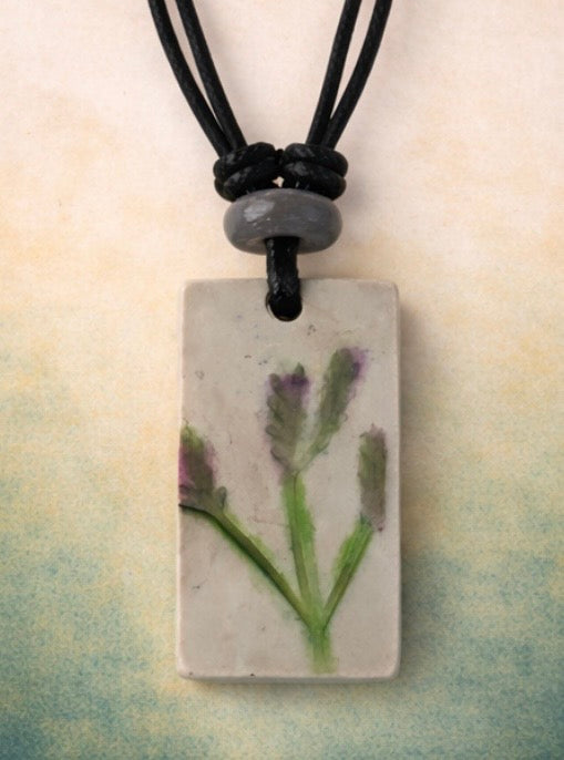 Handcrafted Clay and Crystal Necklace - Botanical Jewellery