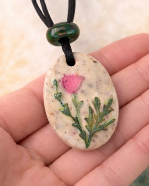 Handcrafted Nature Inspired Clay Necklace - Botanical Jewellery